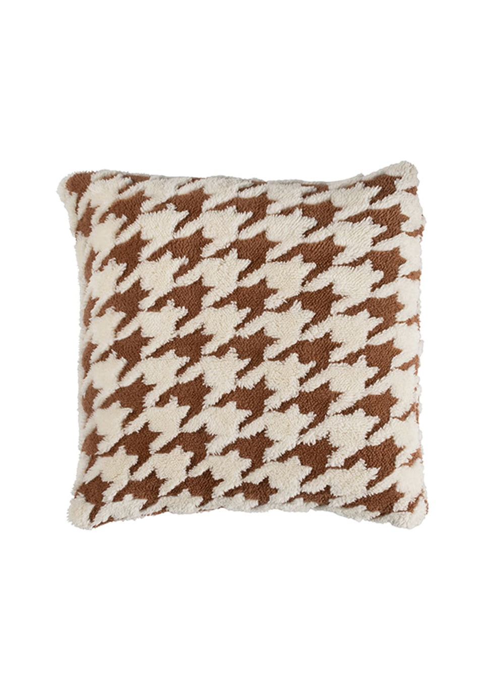 Valentina Houndstooth Cushion Cover - Brown