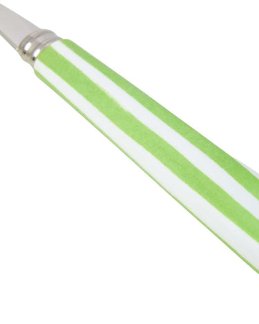 4-Piece Candy Stripe Green and White Cutlery Set