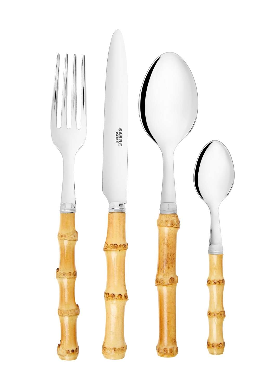 4 Piece Bamboo Cutlery Set