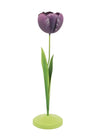 Dahlia Purple Tulip Candleholder - Tole