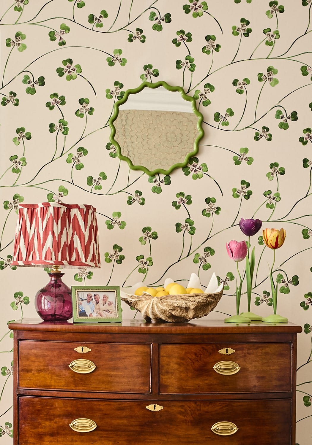 Daisy Scallop Mirror - Lime - Casa by Josephine Jenno