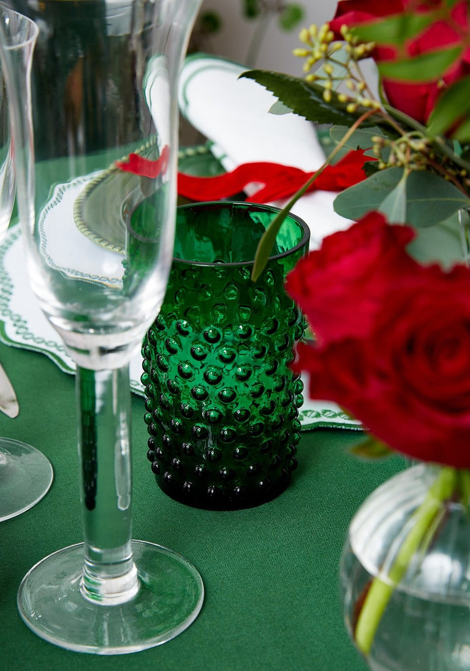 Dark Green Jug with 4 Tumblers