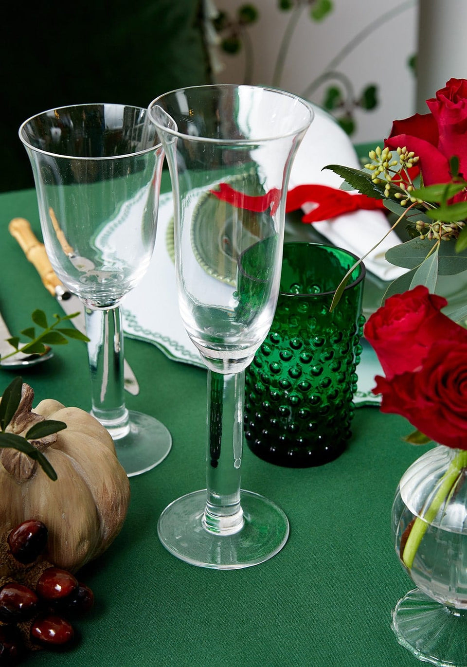 Dark Green Dew Drop Tumblers - Set Of 4 - Casa by Josephine Jenno