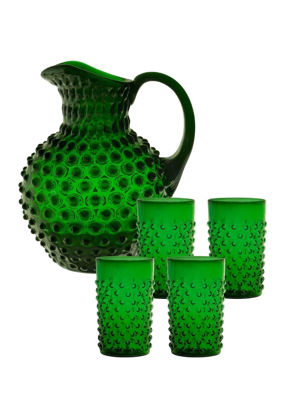 Dark Green Jug with 4 Tumblers - Casa by Josephine Jenno