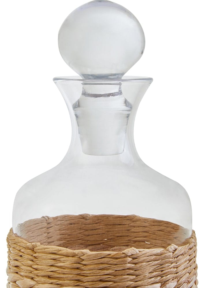 Rattan Glass and Decanter Set