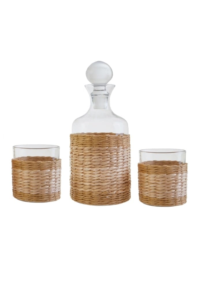 Seagrass Glass and Decanter Set