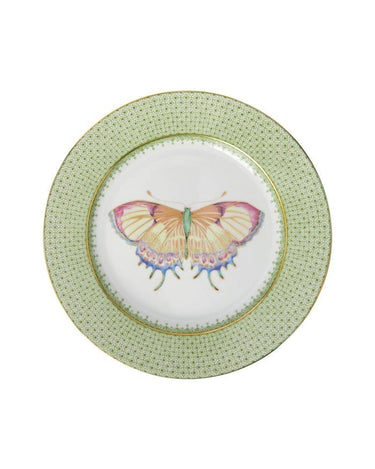 4 Green Apple Lace Plate Butterfly Side/Pudding Plates x 4