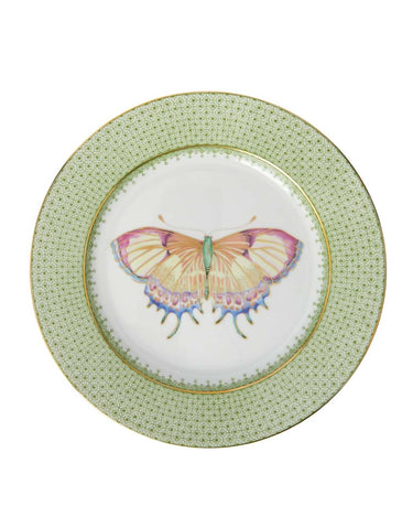 Green Apple Lace Plate Butterfly Side/Pudding Plates - Set of 4