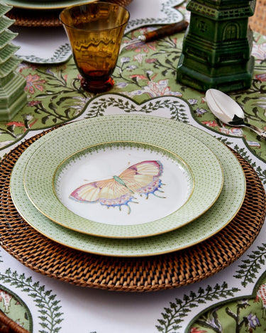 Dessert Plates Green Apple Lace Plate Butterfly Side/Pudding Plates  - Set of 4