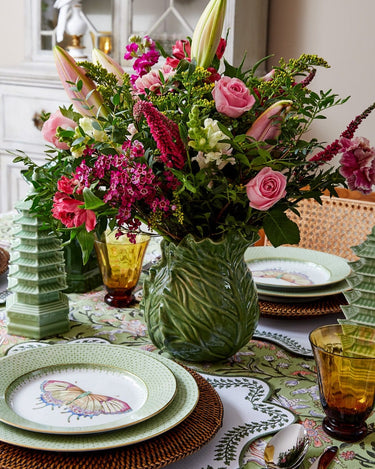 Dessert Plates Green Apple Lace Plate Butterfly Side/Pudding Plates  - Set of 4