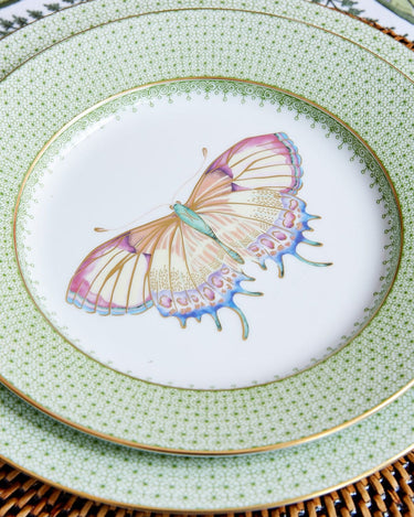 Dessert Plates Green Apple Lace Plate Butterfly Side/Pudding Plates  - Set of 4