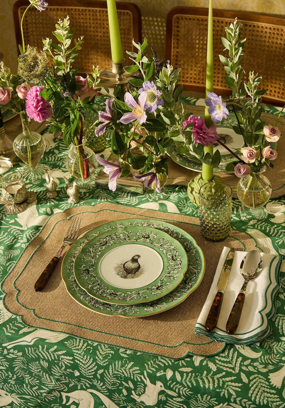 Pheasant Fancy Dessert Plates - Set of 4