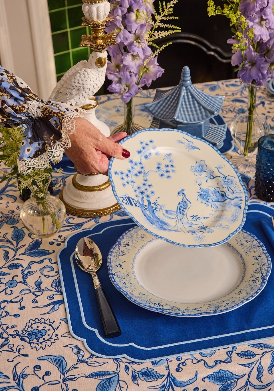 Virginia Blue and White Dessert Plates - Set of 4