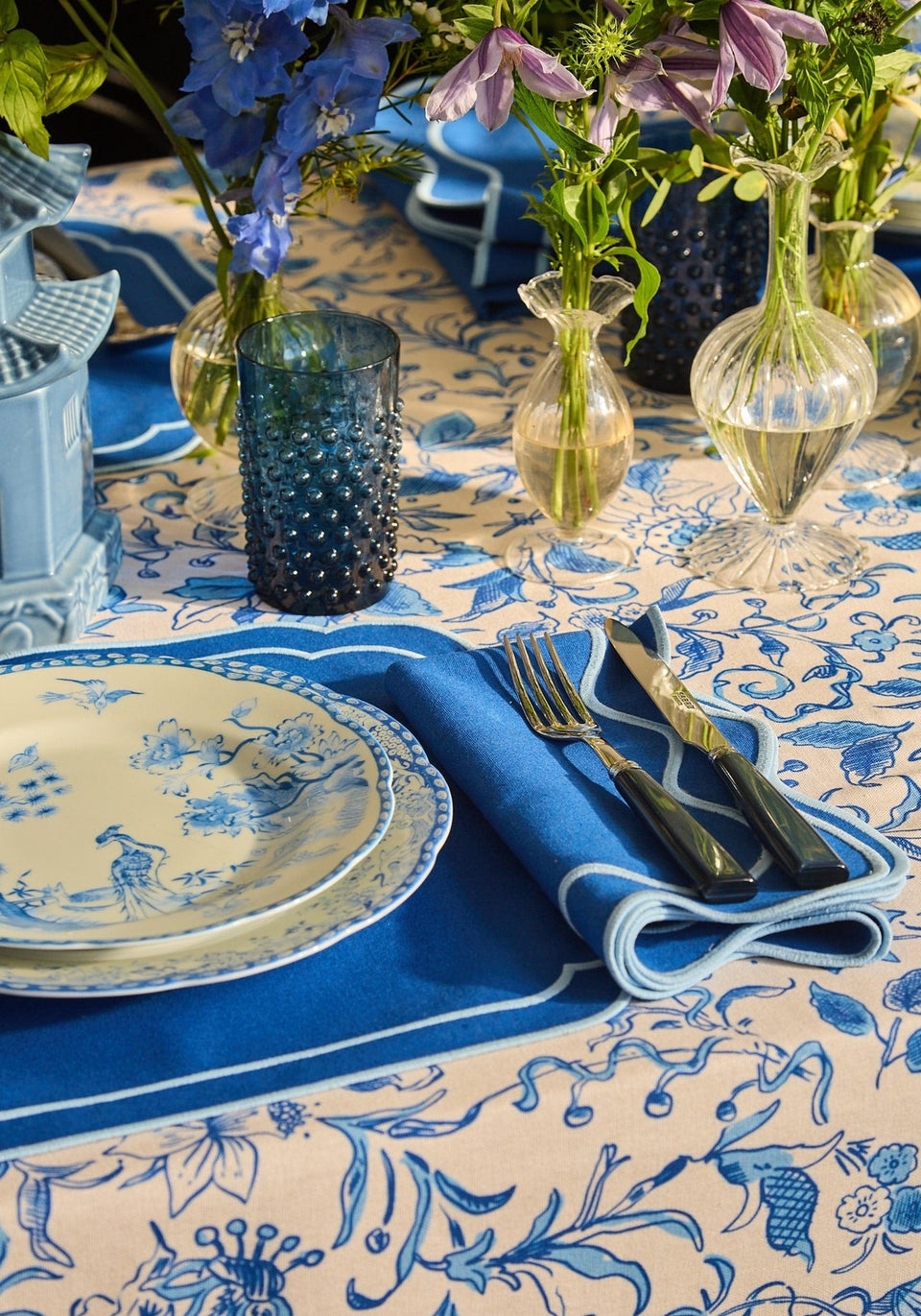 Virginia Blue and White Dessert Plates - Set of 4