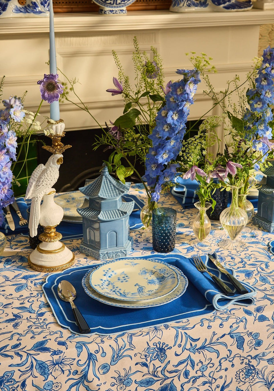 Virginia Blue and White Dessert Plates - Set of 4