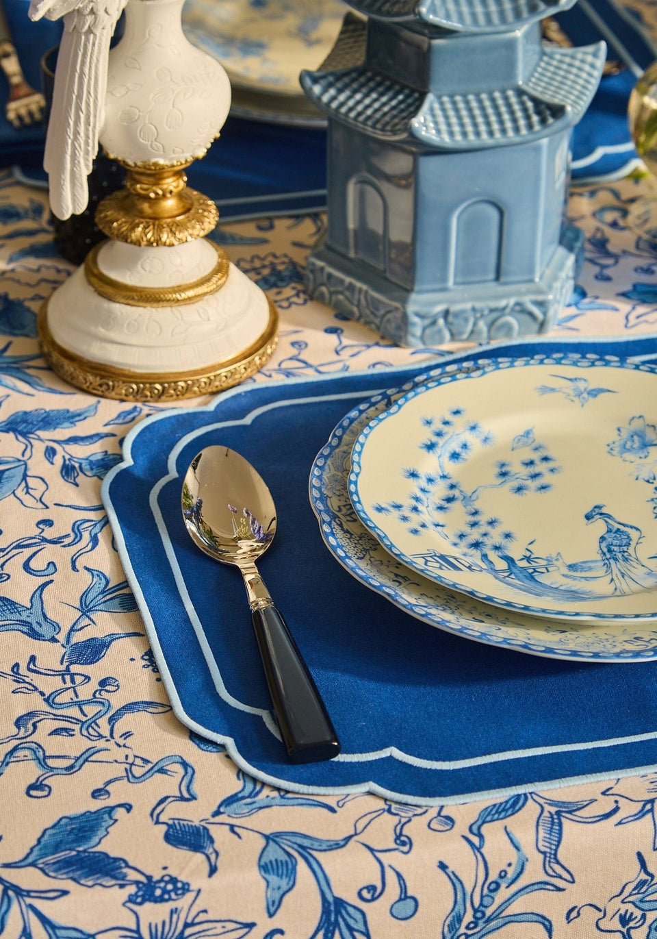 Virginia Blue and White Dessert Plates - Set of 4