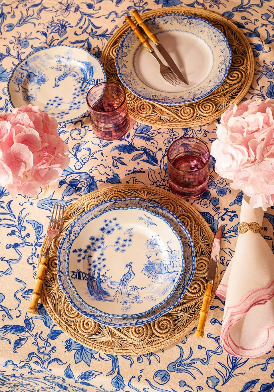 Dessert Plates Virginia Blue and White Dessert Plates  - Set of 4