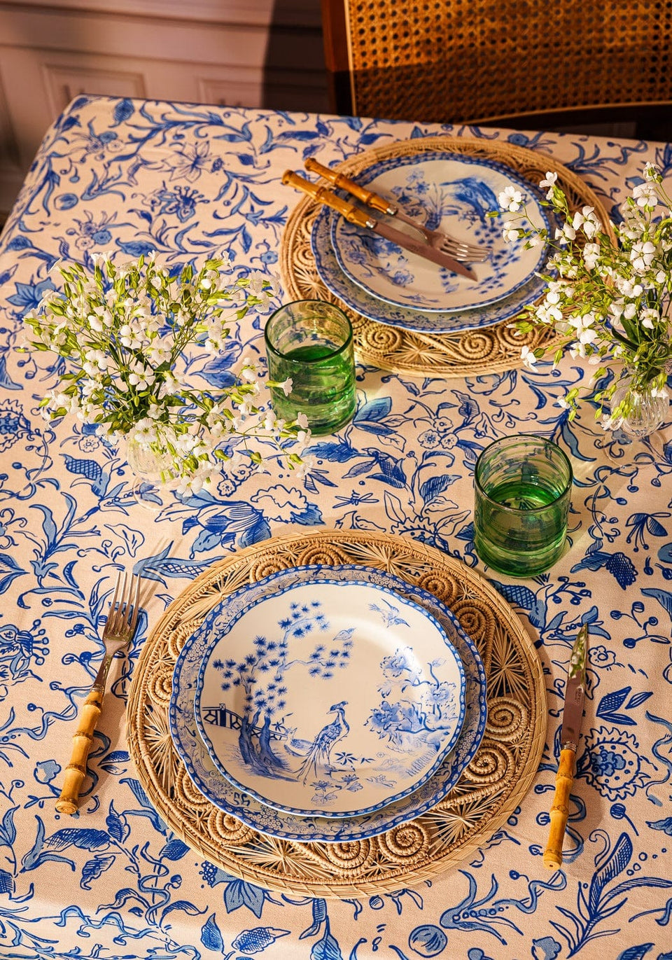 Dessert Plates Virginia Blue and White Dessert Plates  - Set of 4