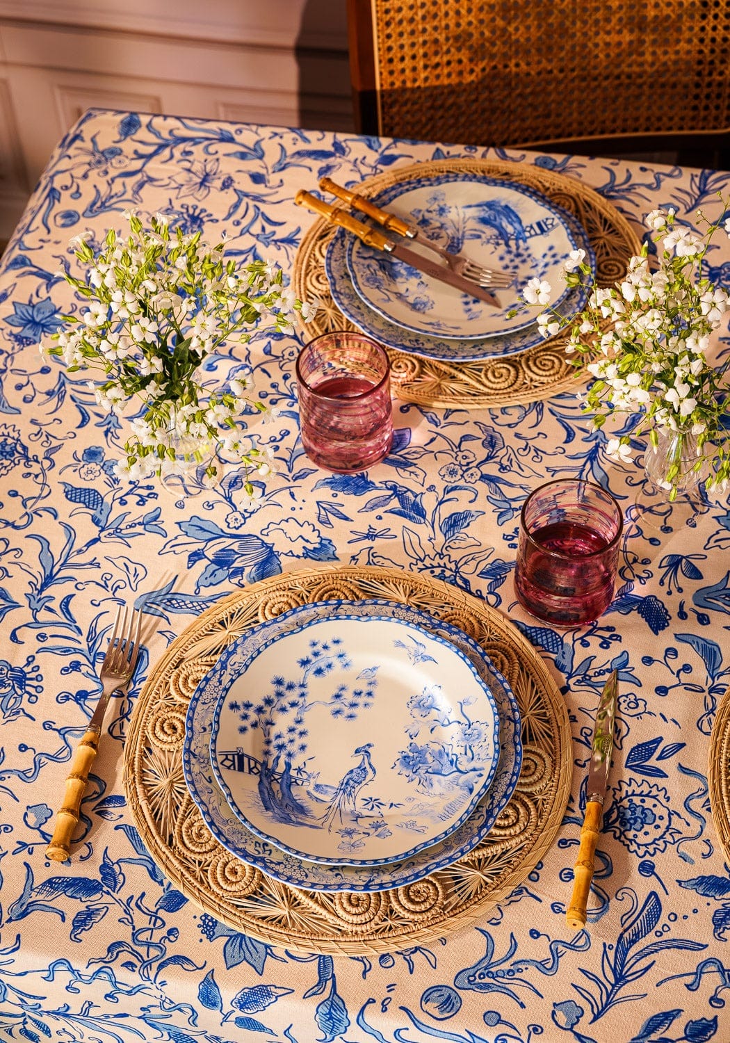 Dessert Plates Virginia Blue and White Dessert Plates  - Set of 4