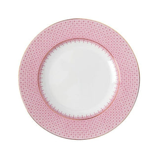 4 Pink Lace Dinner Plates