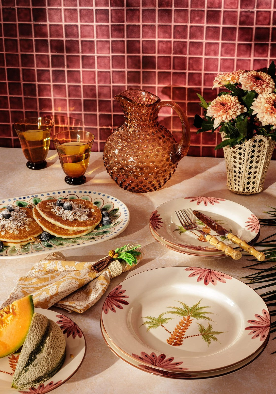 Dinner Plate Arabella Dinner Plate, Green Palm Tree