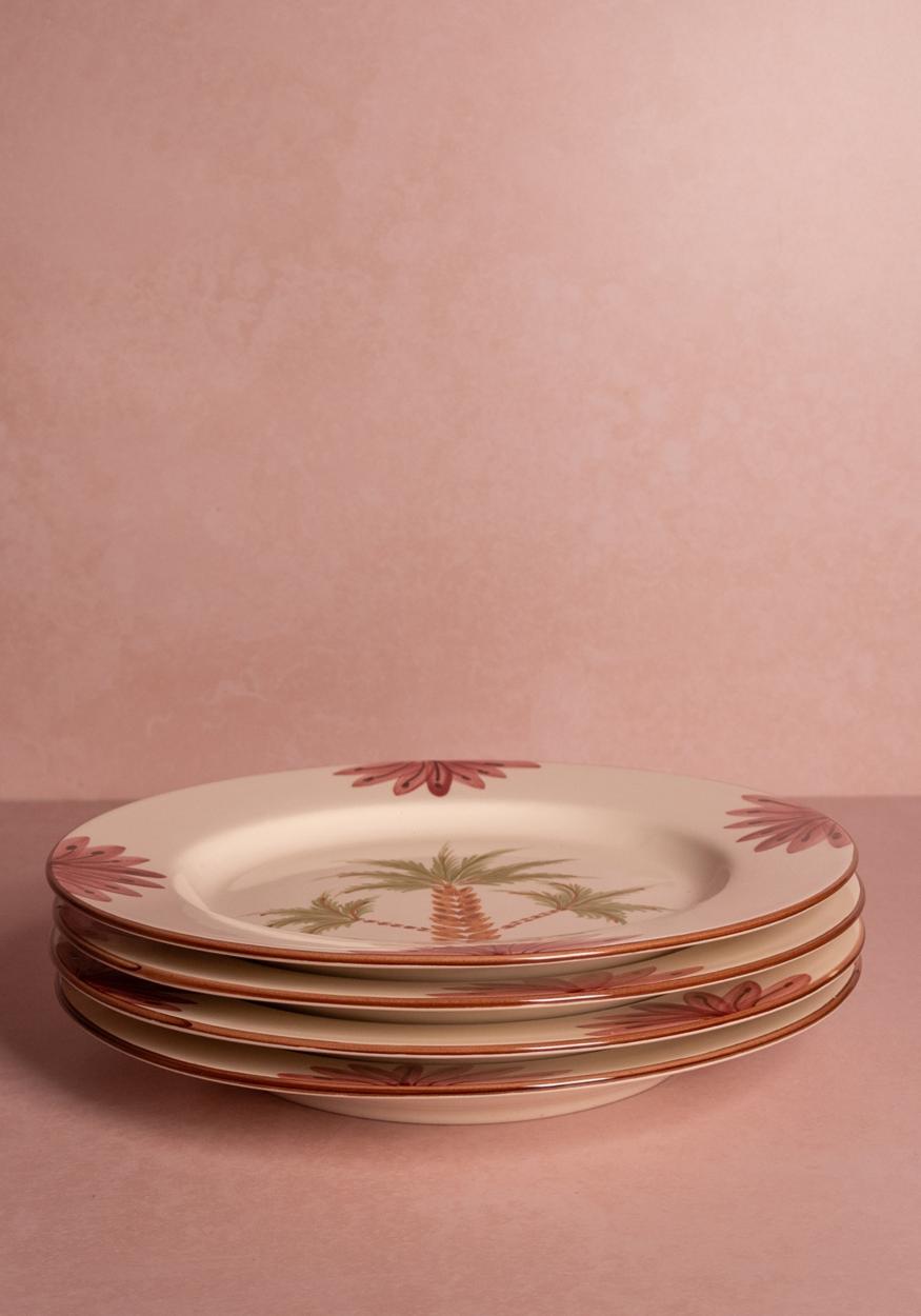 Arabella Dinner Plate, Green Palm Tree Set of 4