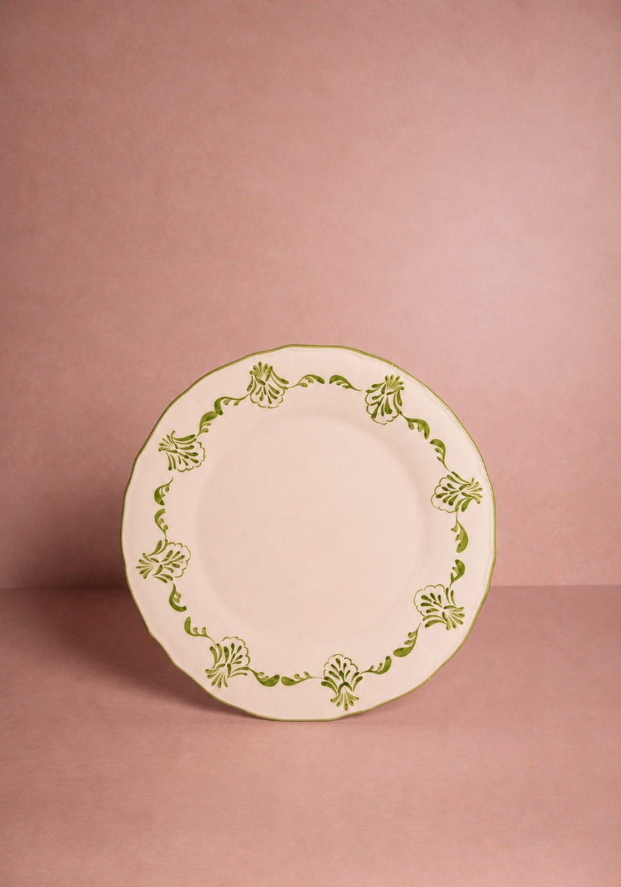 Cara Shell Dinner Plate, Green
