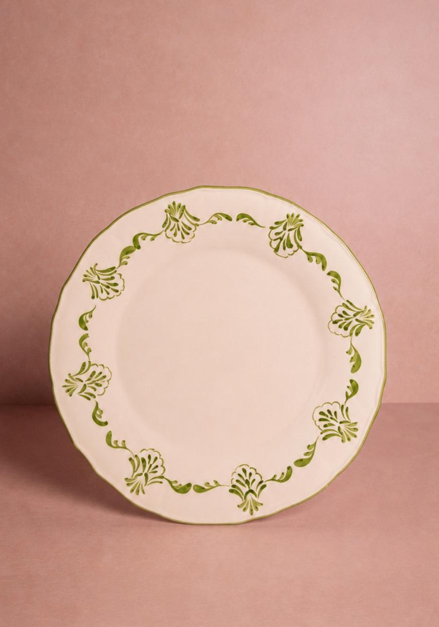 Cara Shell Dinner Plate, Green Set of 4