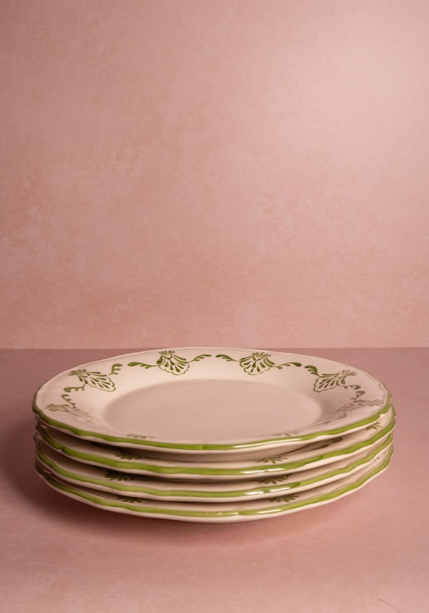 Dinner Plate Cara Shell Dinner Plate, Green Set of 4