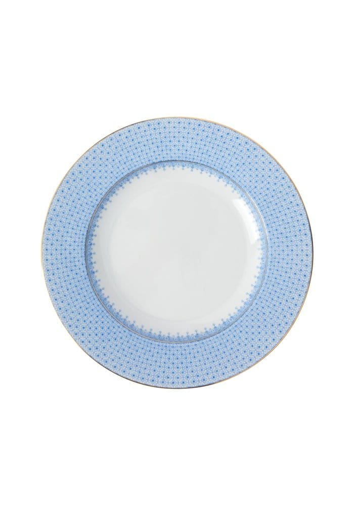 Cornflower Blue Lace Dinner Plates x 4