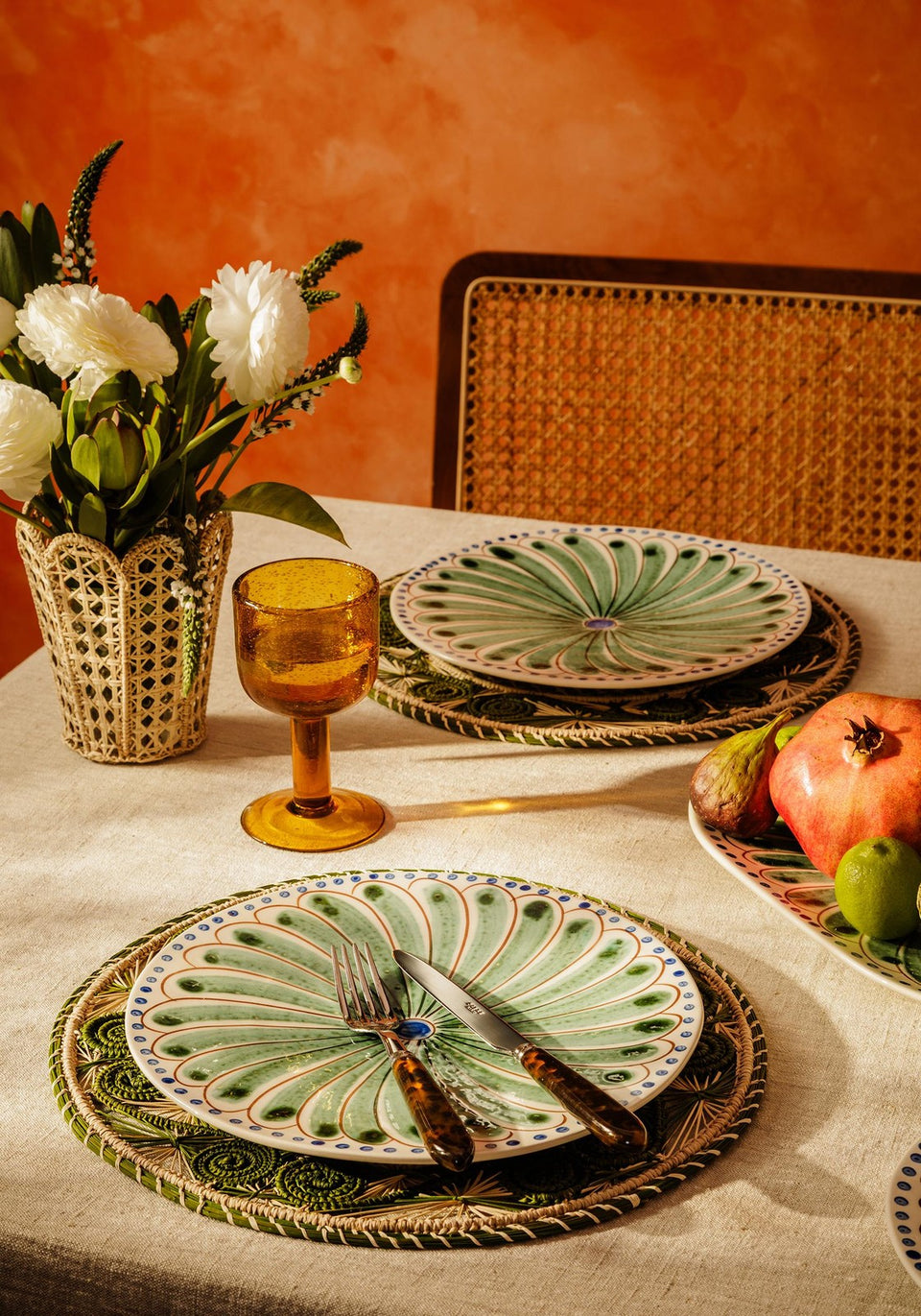 Dinner Plate Peacock Dinner Plate, Green