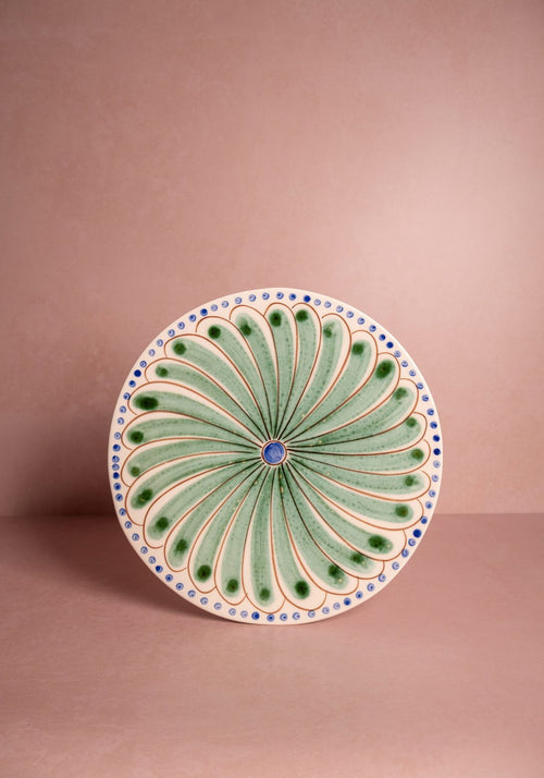 Peacock Dinner Plate, Green