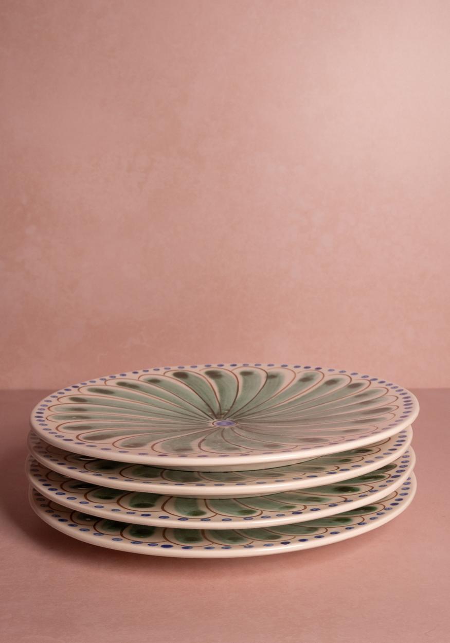 Dinner Plate Peacock Dinner Plate, Green Set of 4