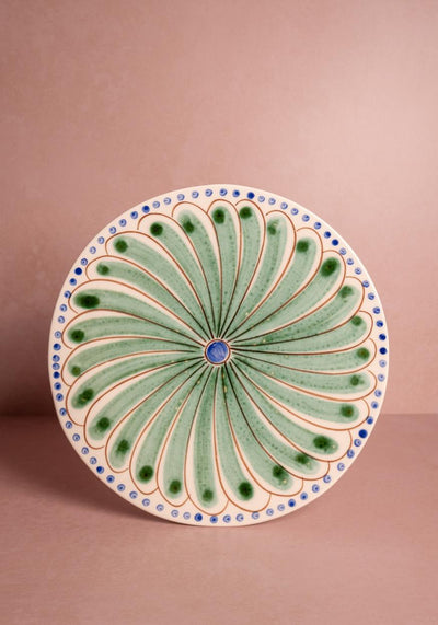Peacock Dinner Plate, Green Set of 4
