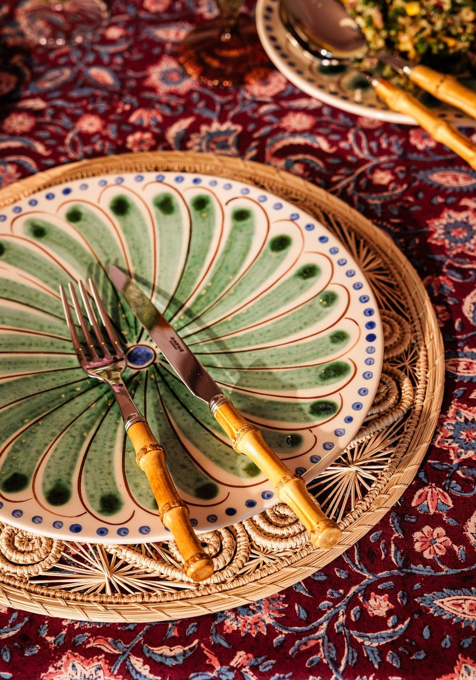 Dinner Plate Peacock Dinner Plate, Green Set of 4