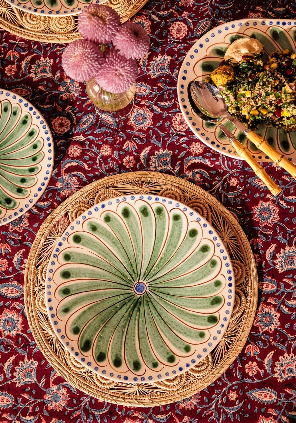 Dinner Plate Peacock Dinner Plate, Green Set of 4