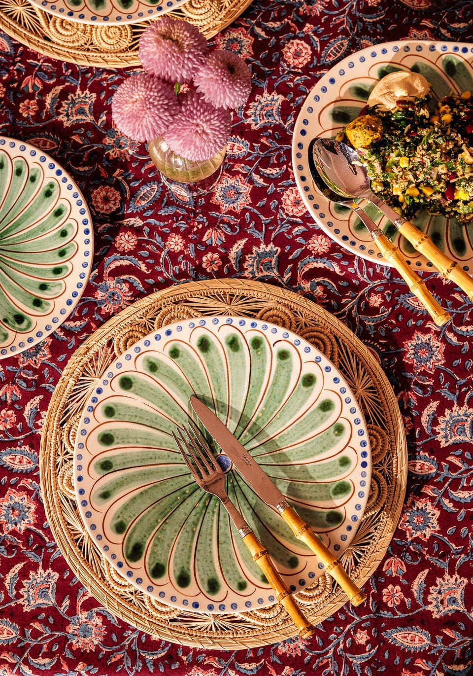 Dinner Plate Peacock Dinner Plate, Green Set of 4