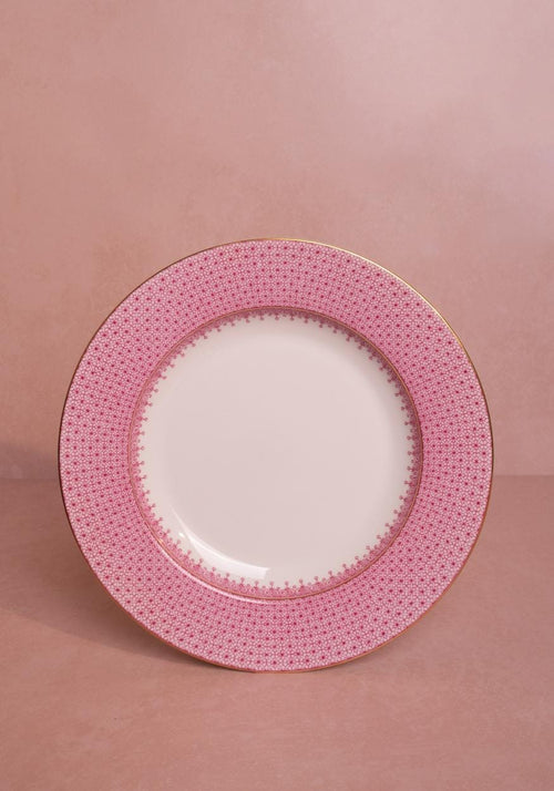 Pink Lace Dinner Plates  - Set of 4