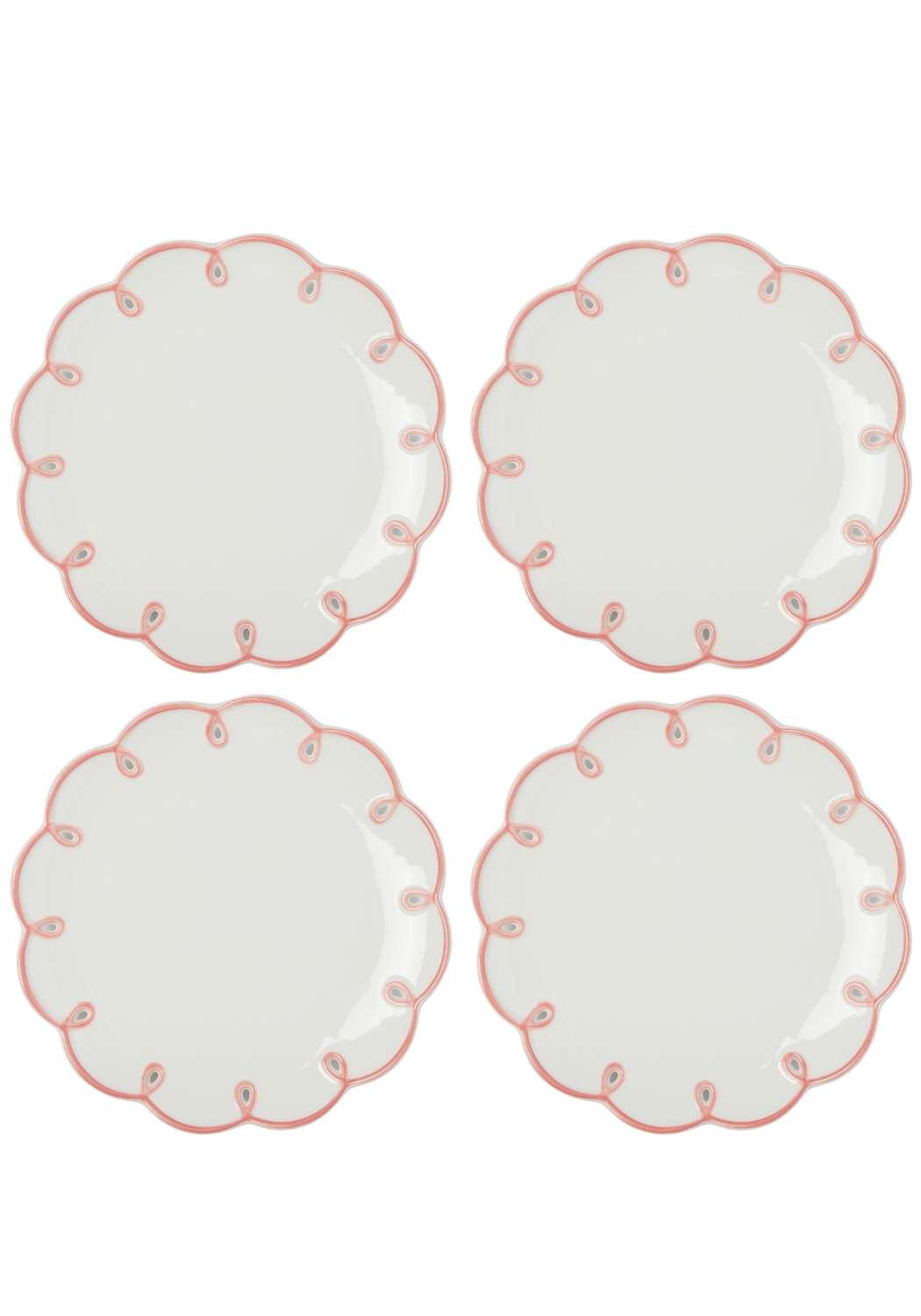 Pretty In Pink Scalloped Dinner Plates