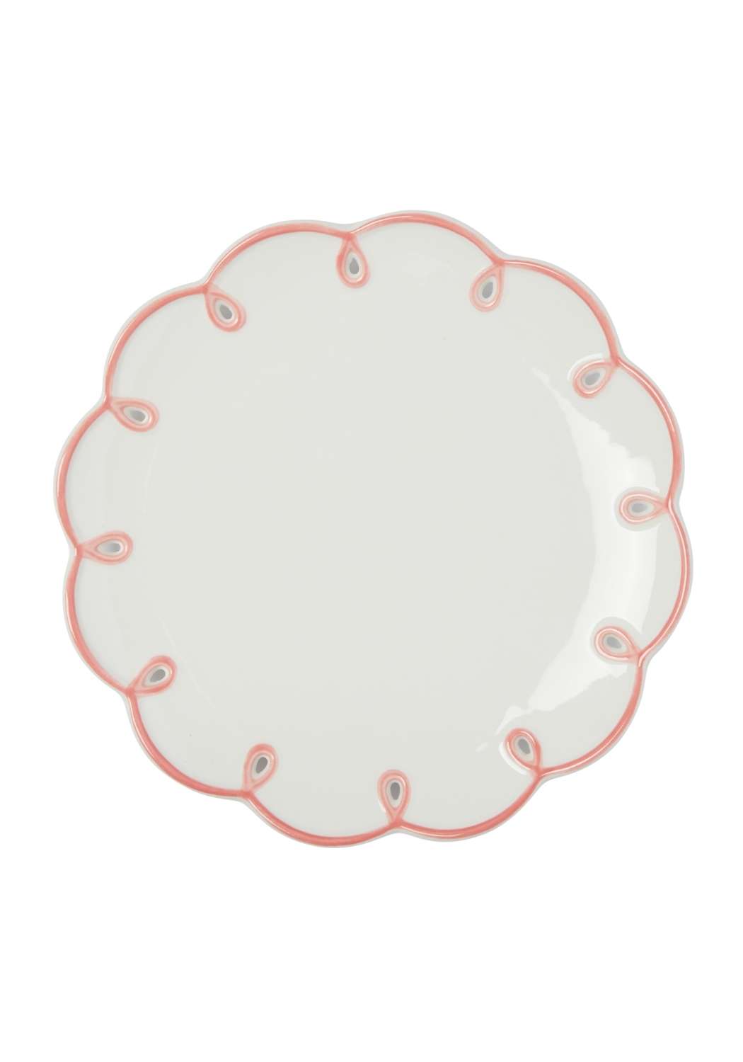 Pretty In Pink Scalloped Dinner Plates