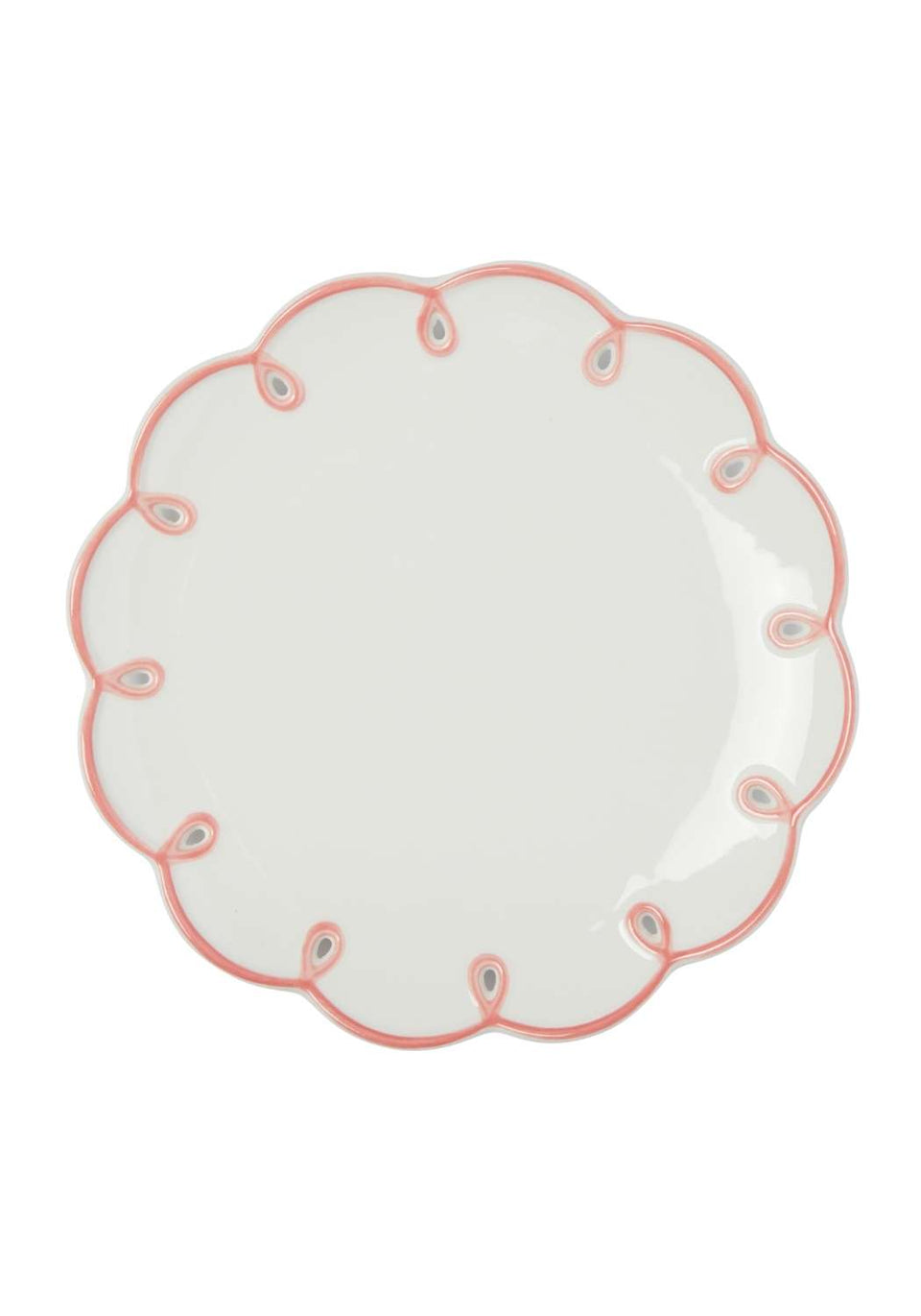 Dinner Plate Pretty In Pink Scalloped Lunch Plate - Set of 4
