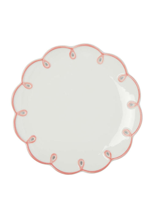 Pretty In Pink Scalloped Dessert Plate - Set of 4