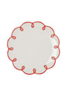 Rosy Red Scalloped Dessert Plate - Set of 4