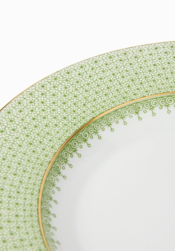 Set of 4 Green Apple Lace Dinner Plates
