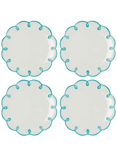 Sky Blue Scalloped Dinner Plates