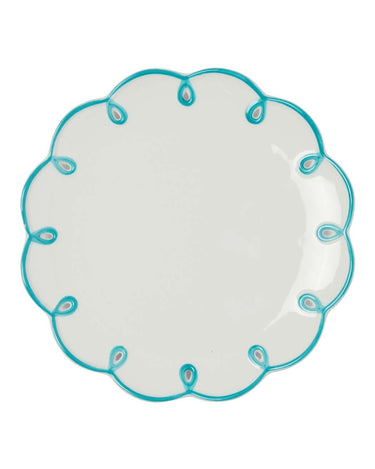 Sky Blue Scalloped Dinner Plates