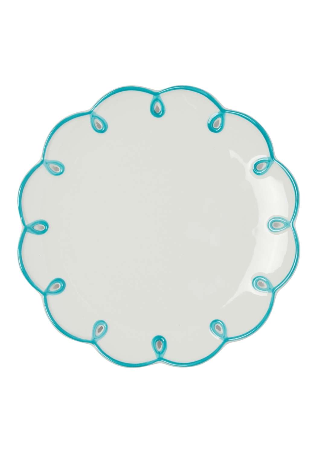 Dinner Plate Sky Blue Scalloped Lunch Plate - Set of 4
