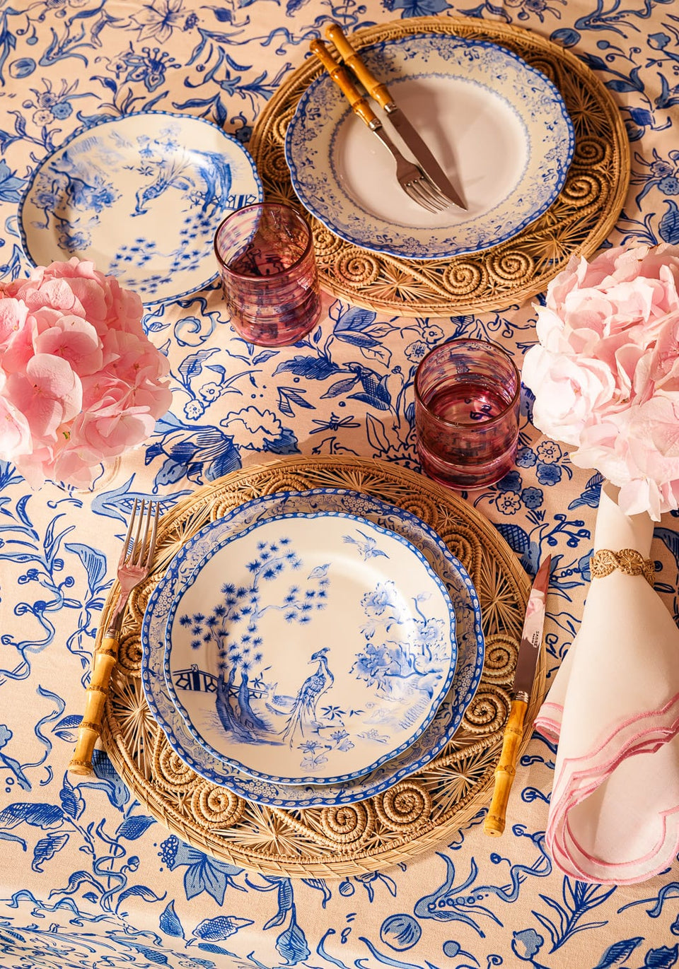 Virginia Blue and White Dinner Plates - Set of 4