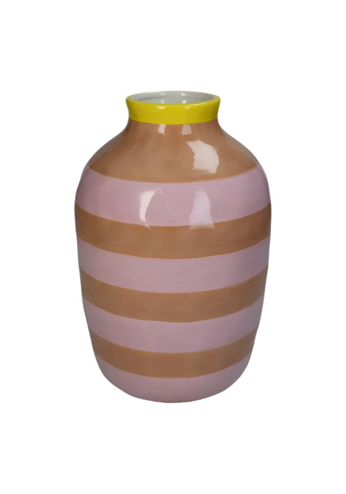 Earn Your Stripes Clay and Pink Vase - Casa by Josephine Jenno