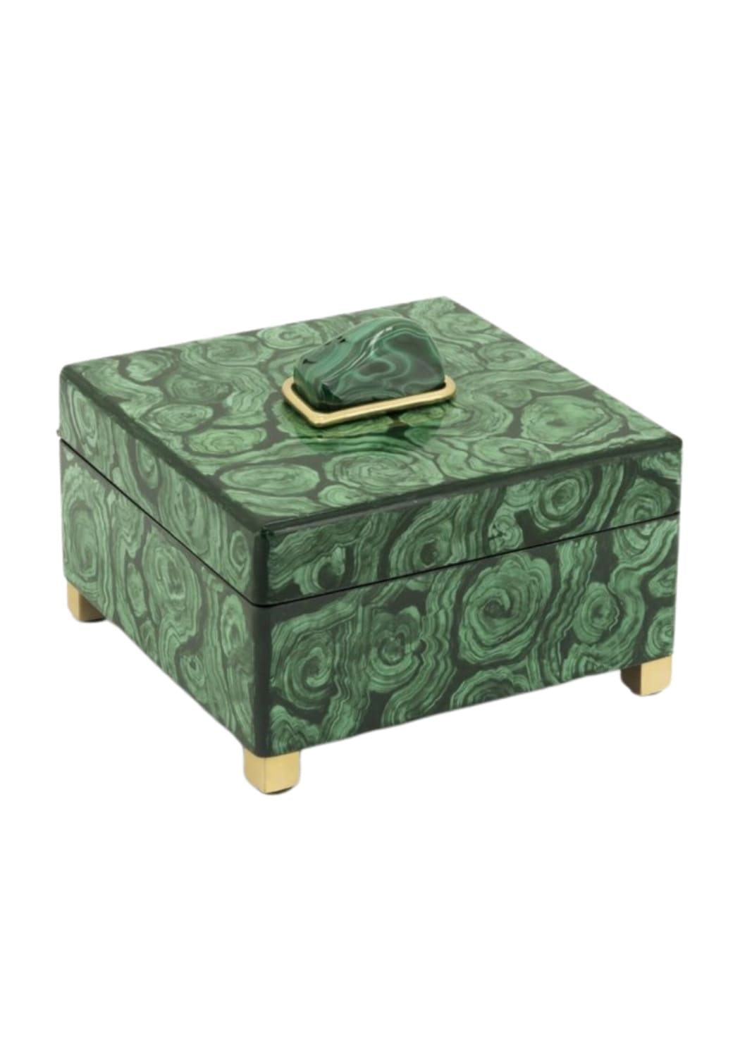 Eleanor Malachite Swirl Jewelry Box - Casa by Josephine Jenno